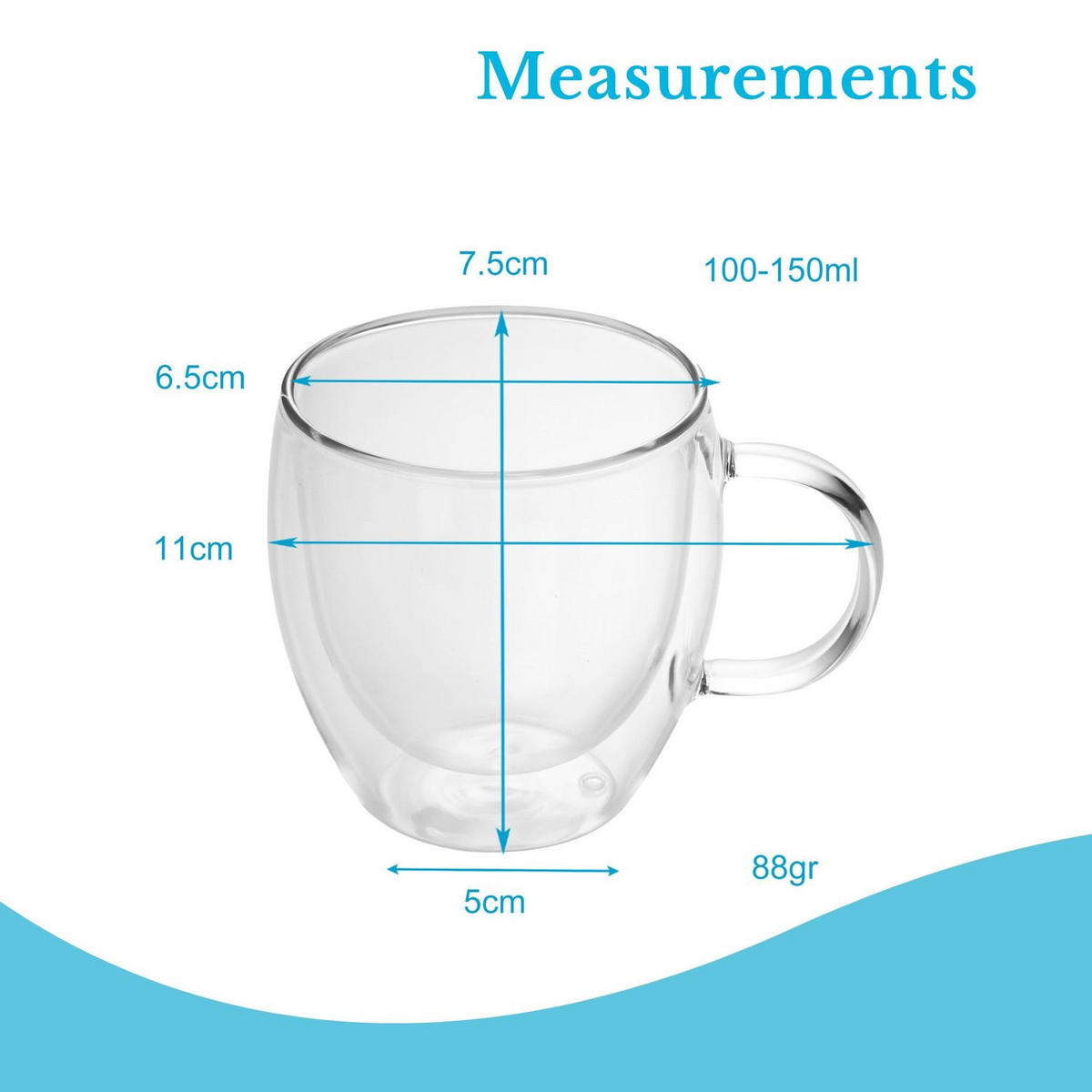 KAFFEEGLAS 150 ml (4er-Set) - Transparent, Glas - Intirilife