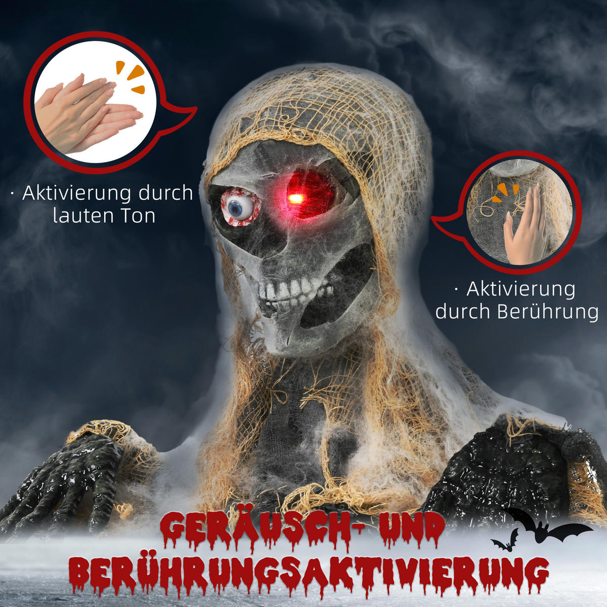 HALLOWEEN-DEKORATION Braun 55.0/18.0/35.0cm - Braun, Metall (18/35/55cm)
