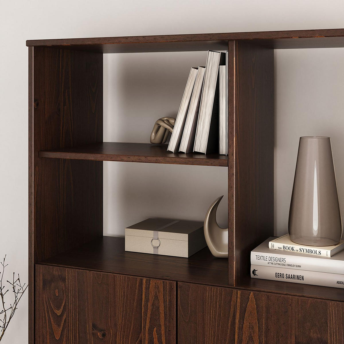 HIGHBOARD SIMONA - Nussbaumfarben, Holz (80/133/37cm) - IDIMEX