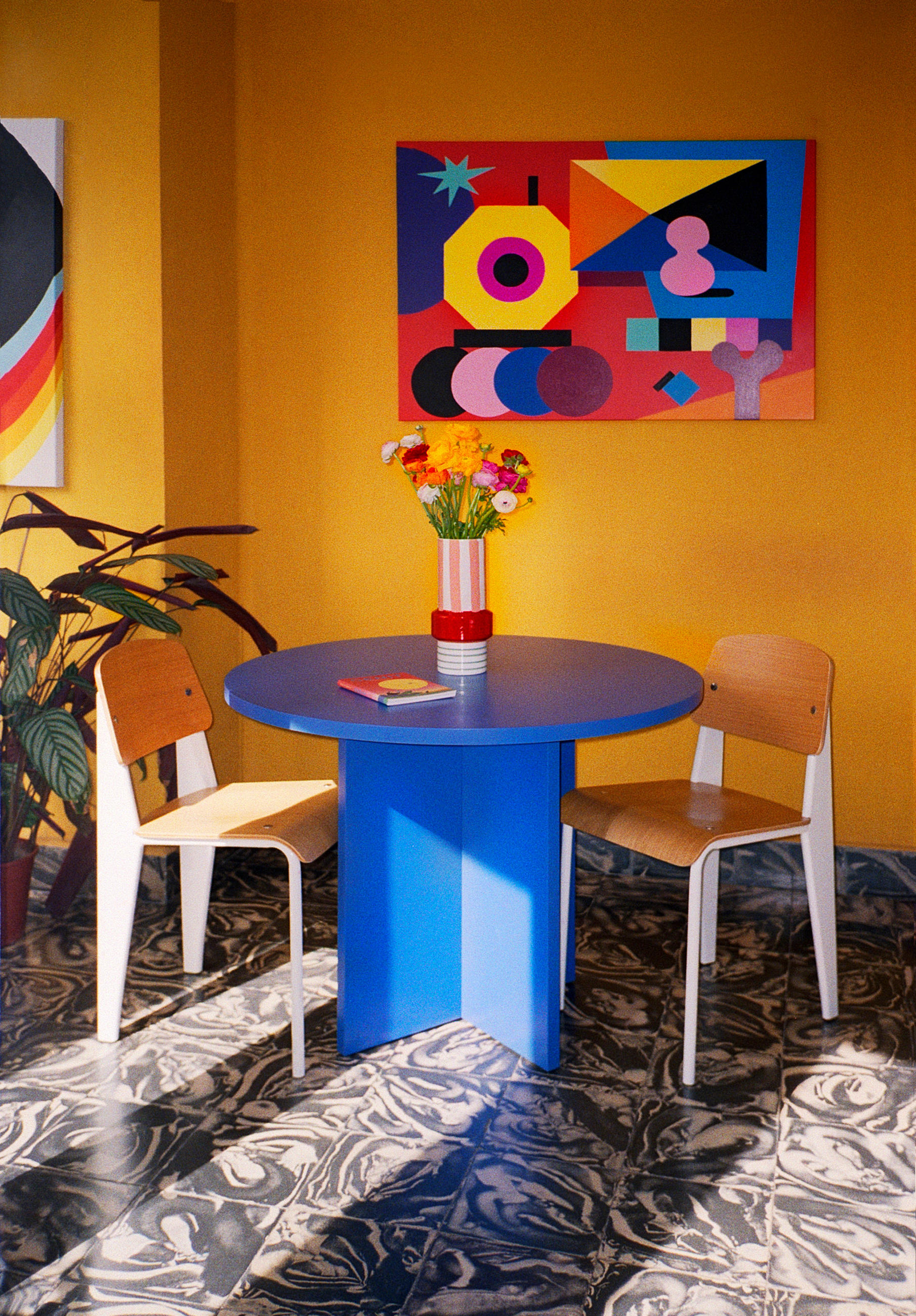 ESSTISCH Runder mit laminiertem 3 cm in Blau, 120 cm - Blau, Holzwerkstoff (120/120/75cm) - RNT By Really Nice Things