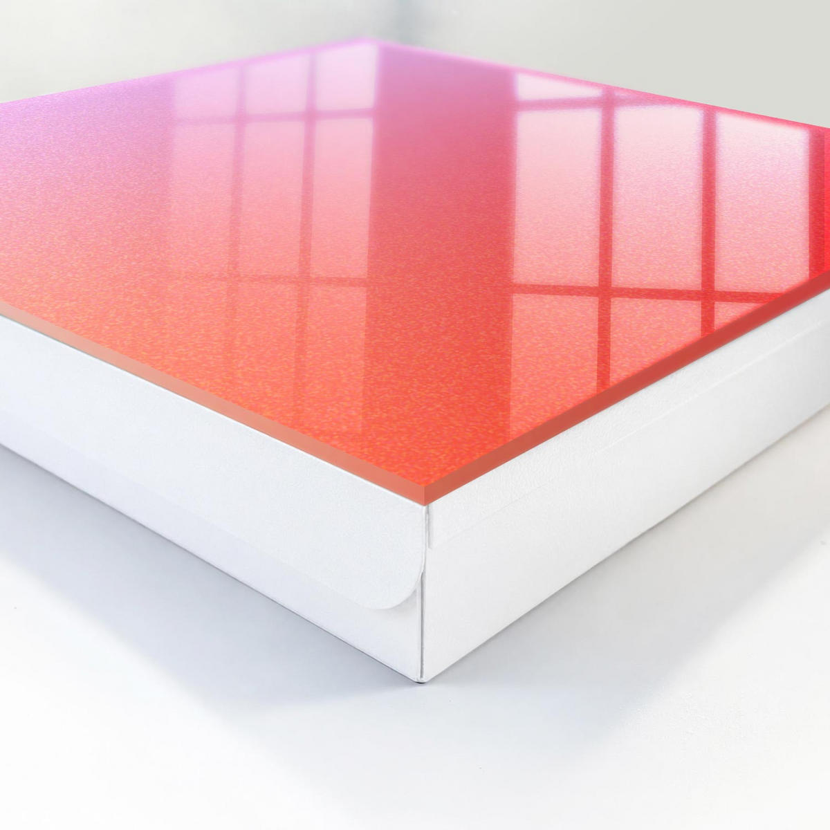 SCHLÜSSELBOX Weiß 30x30 cm – Türöffnung nach rechts - Bunter Nebel - Pink, Metall (30/30/5cm) - TULUP