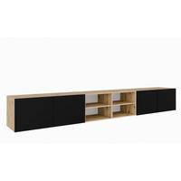 TV-SCHRANK Schwarz LION Offene Mit Regalen 300 cm 300x40x41 cm - Schwarz, Holzwerkstoff (300/41/40cm) - Sepro Meble
