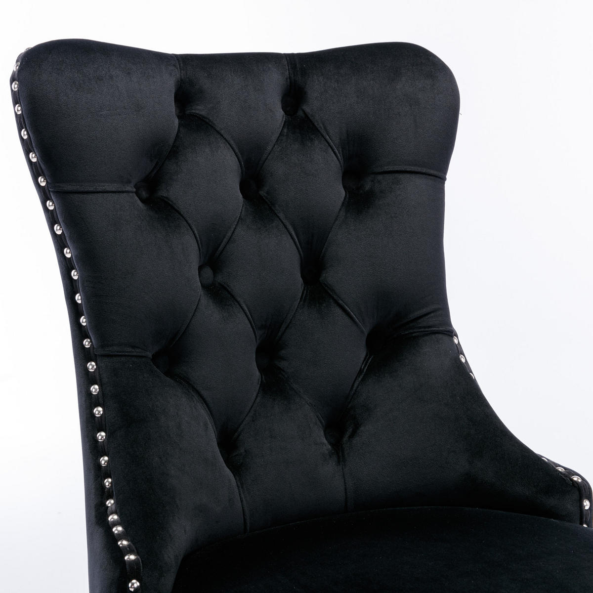 STUHL-SET DE-36289 2 Stück mit verchromten Beinen Schwarz - Schwarz, Holz (50/95/65cm) - ComfortXL