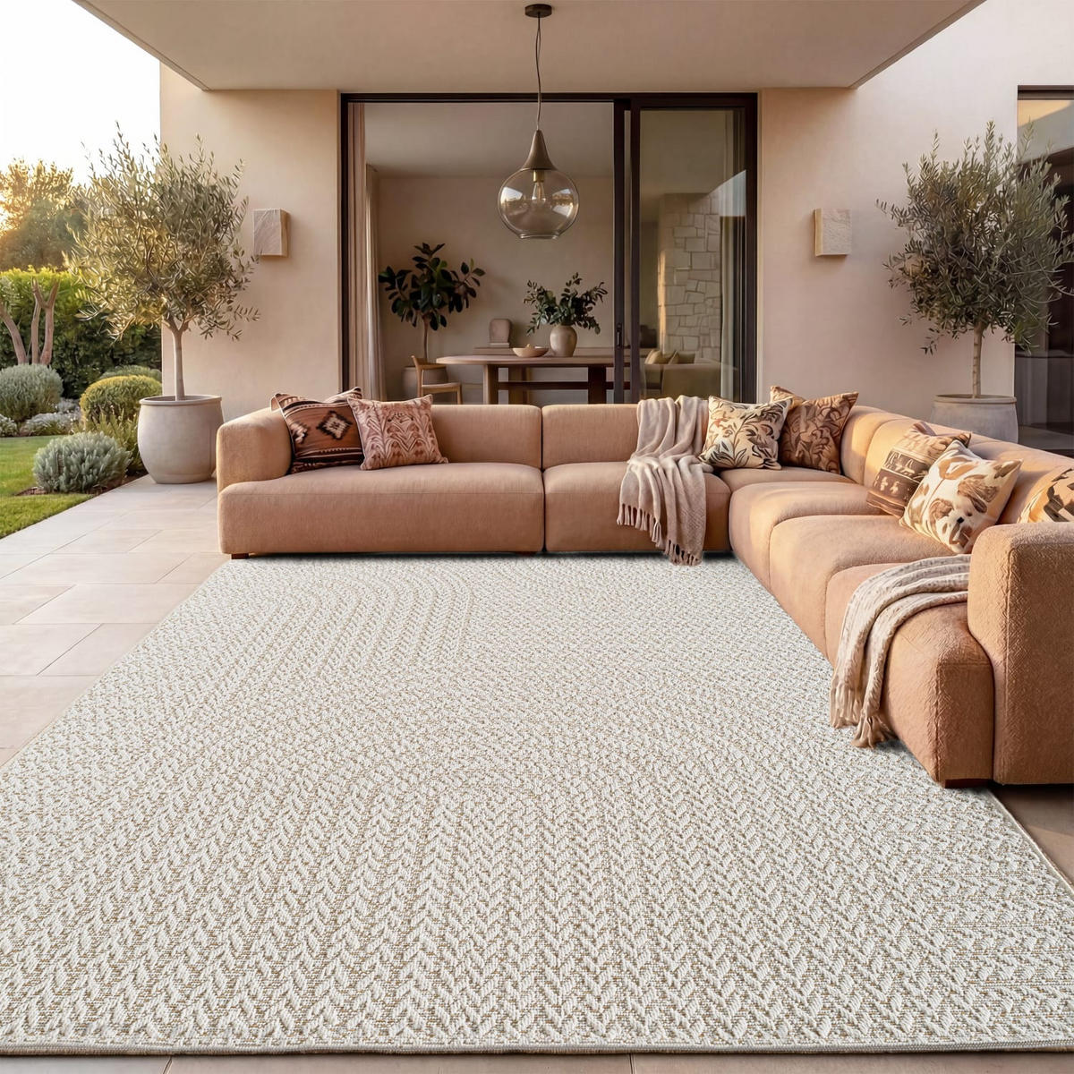 OUTDOORTEPPICH 80/150 cm Waregem 629 - Creme, Kunststoff (80/150cm) - Paco Home