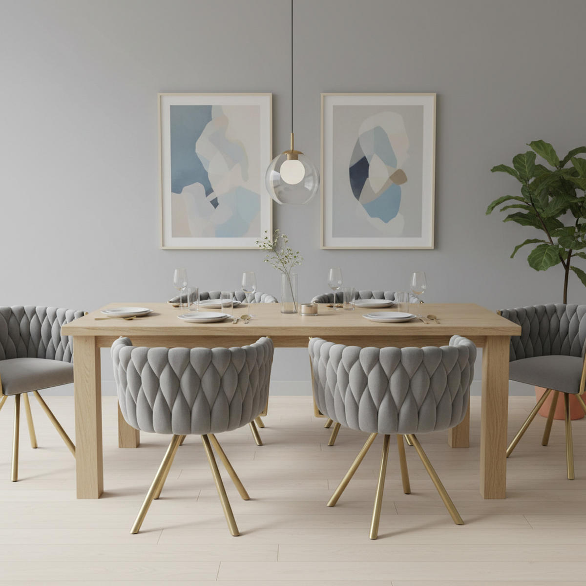 ESSZIMMERSTUHL 2er-Set Samt, 360° Drehbar, Metallbeine, Grau & Gold Luxus-Stuhl für Wohnzimmer & Schlafzimmer - Grau, Textil/Metall (59/72/54cm) - Urban Meuble