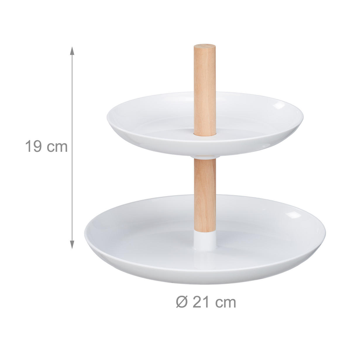 ETAGERE - Weiß, Holz/Kunststoff (21/19cm) - Relaxdays