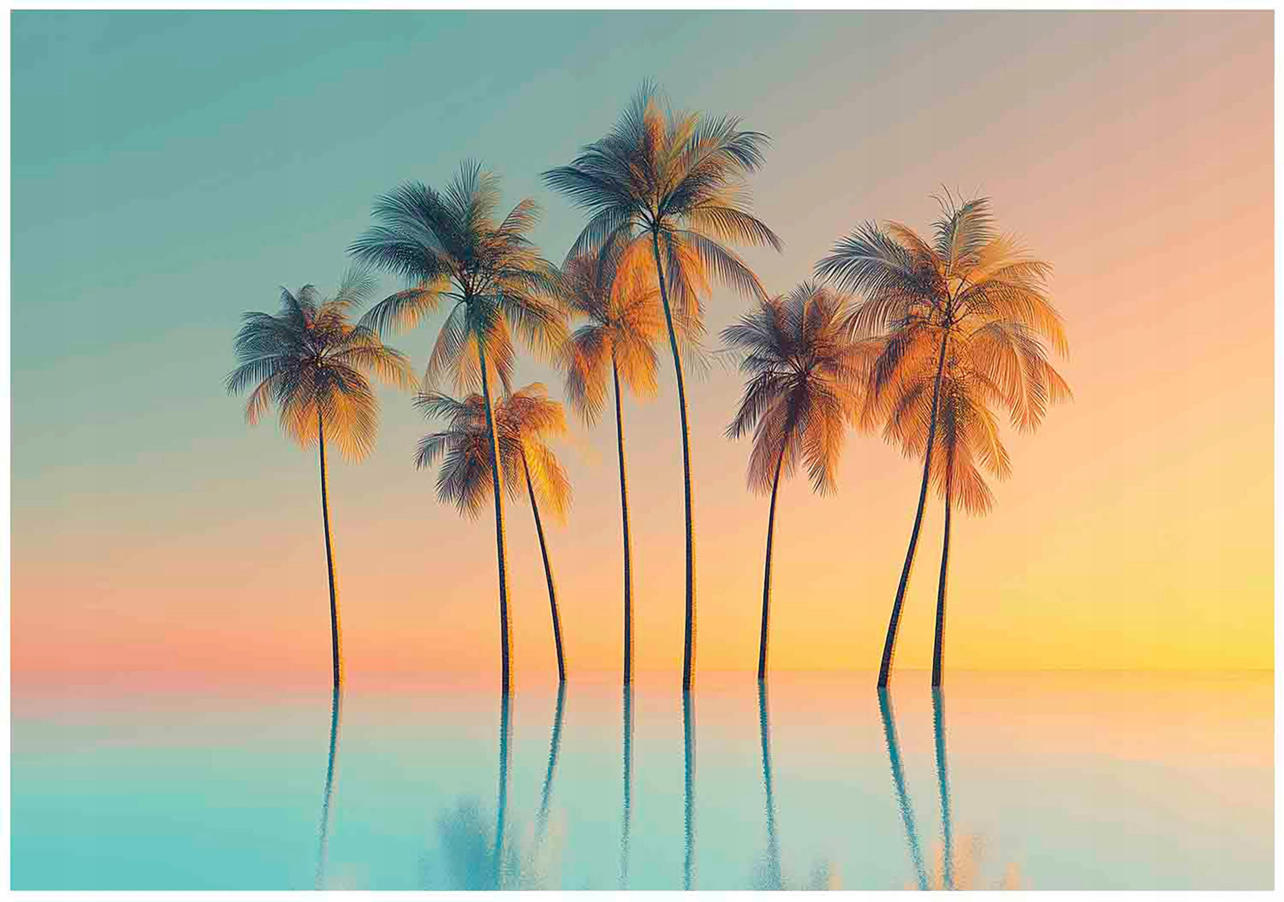 FOTOTAPETE Meer Palmen Hawaii 150x105 - Multicolor, Papier (150/105cm) - Wallarena