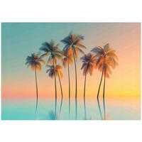 FOTOTAPETE Meer Palmen Hawaii 350x250 - Multicolor, Papier (350/250cm) - Wallarena