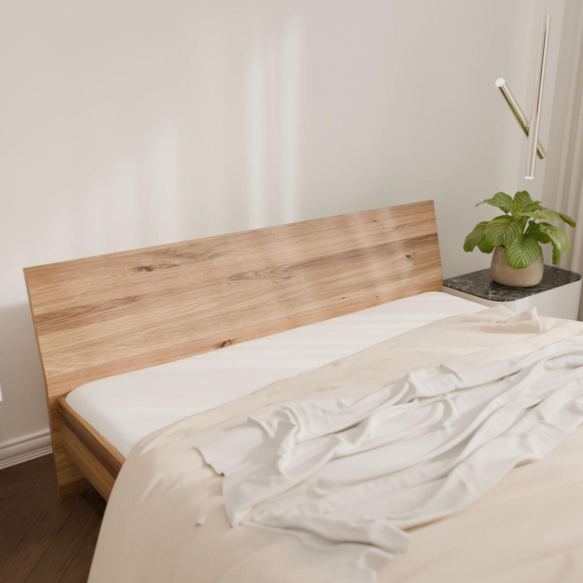 SCHWEBEBETT 180/220 cm aus Wildeiche - Braun, Holz (180/220cm) - MeinMassivholz