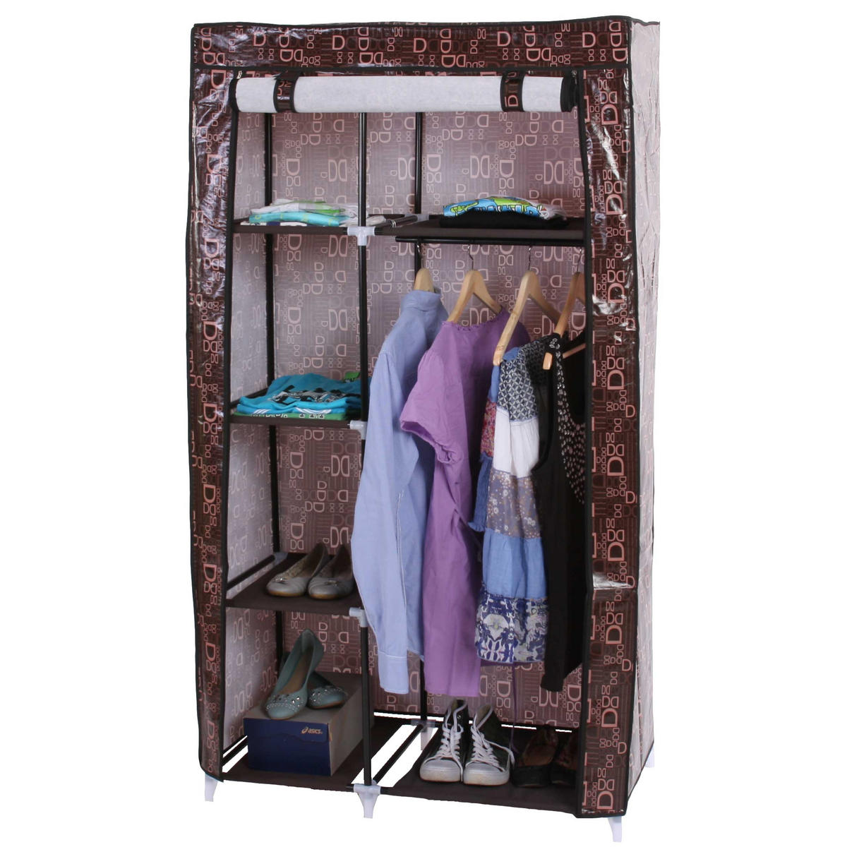 STOFFSCHRANK Braun - Braun, Metall (89/163/43cm) - MCW