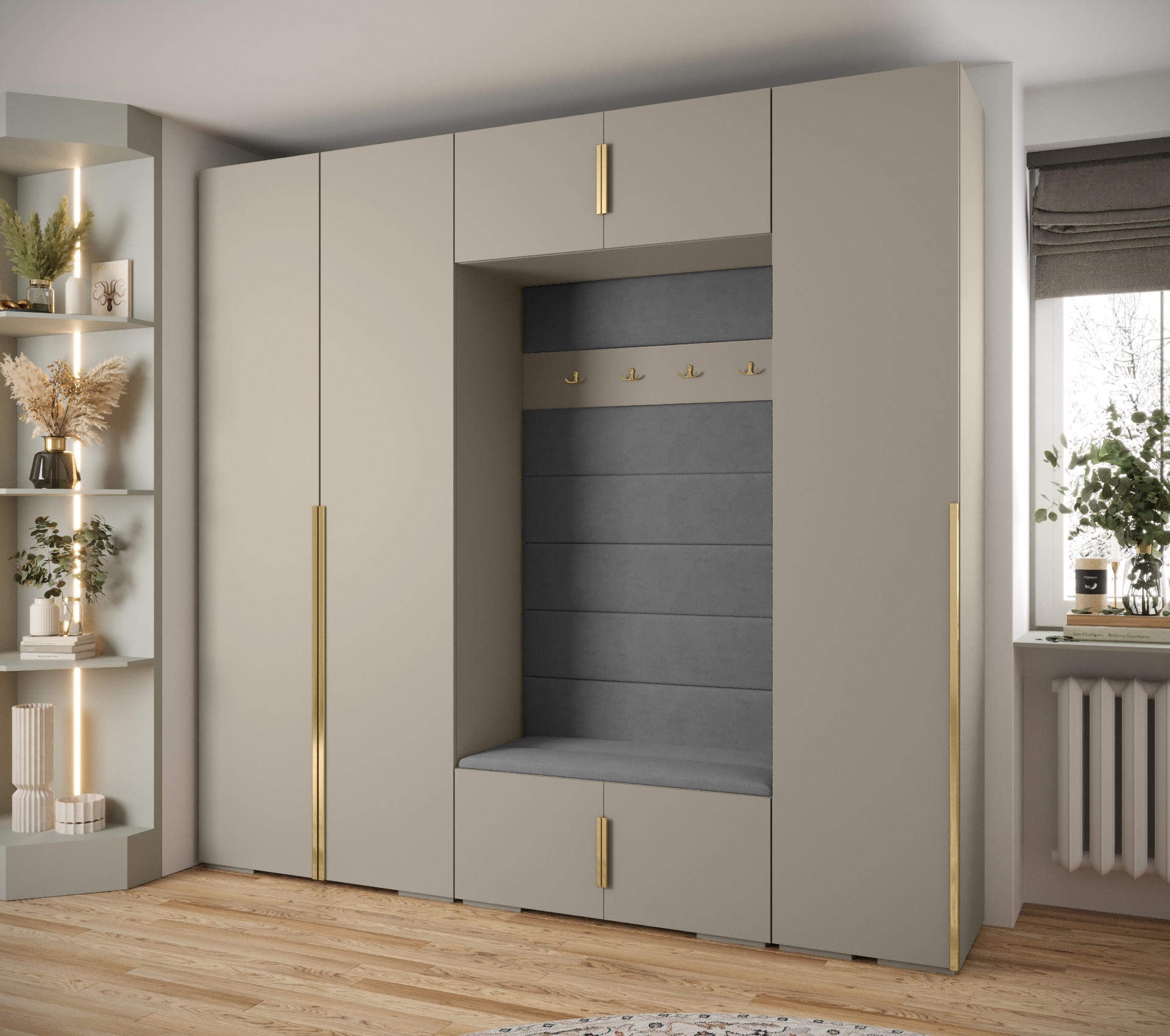 GARDEROBEN-SET 236,7/250/47 - Kaschmir/Goldfarben, Holz/Kunststoff (250/236.7/47cm) - Abiks Möbel