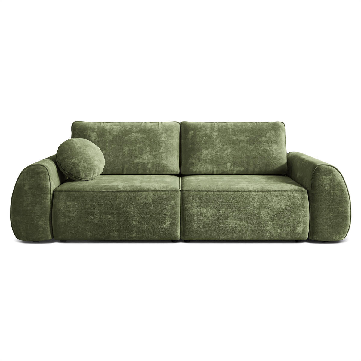 BETTSOFA ZEFEO Grün Chenille-Stoff mit Schlaffunktion - Grün, Textil (264/96/106cm) - MASSENO
