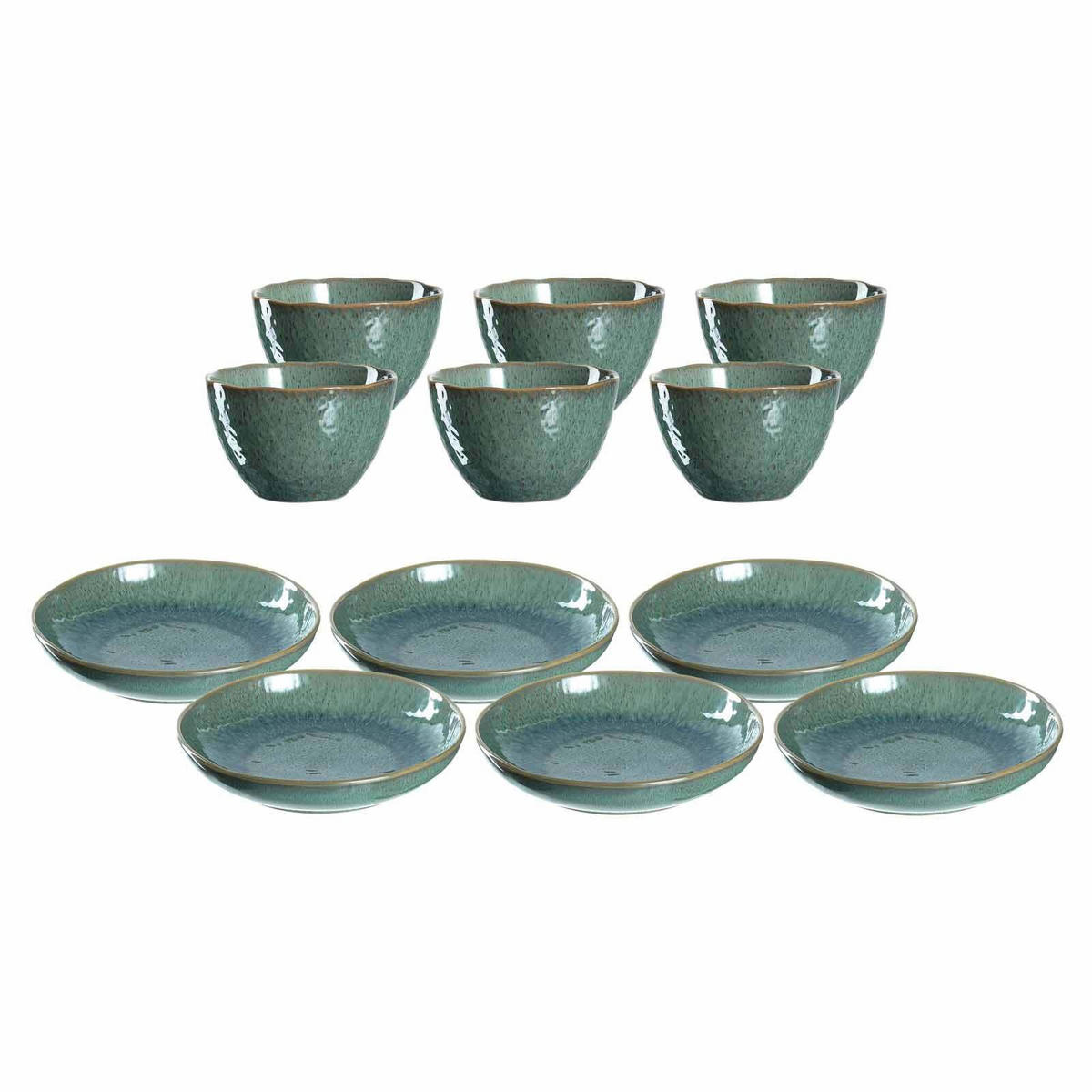 TELLERSET Matera grün 12er Set - Grün, Keramik (1/1/1cm) - Leonardo Living