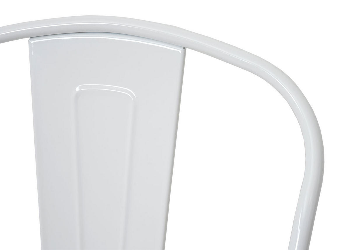 BARHOCKER mit Lehne Sitzhöhe 77cm Metall Industriedesign Weiß mit Lehne - Weiß, Metall (50/117/45cm) - PROREGAL