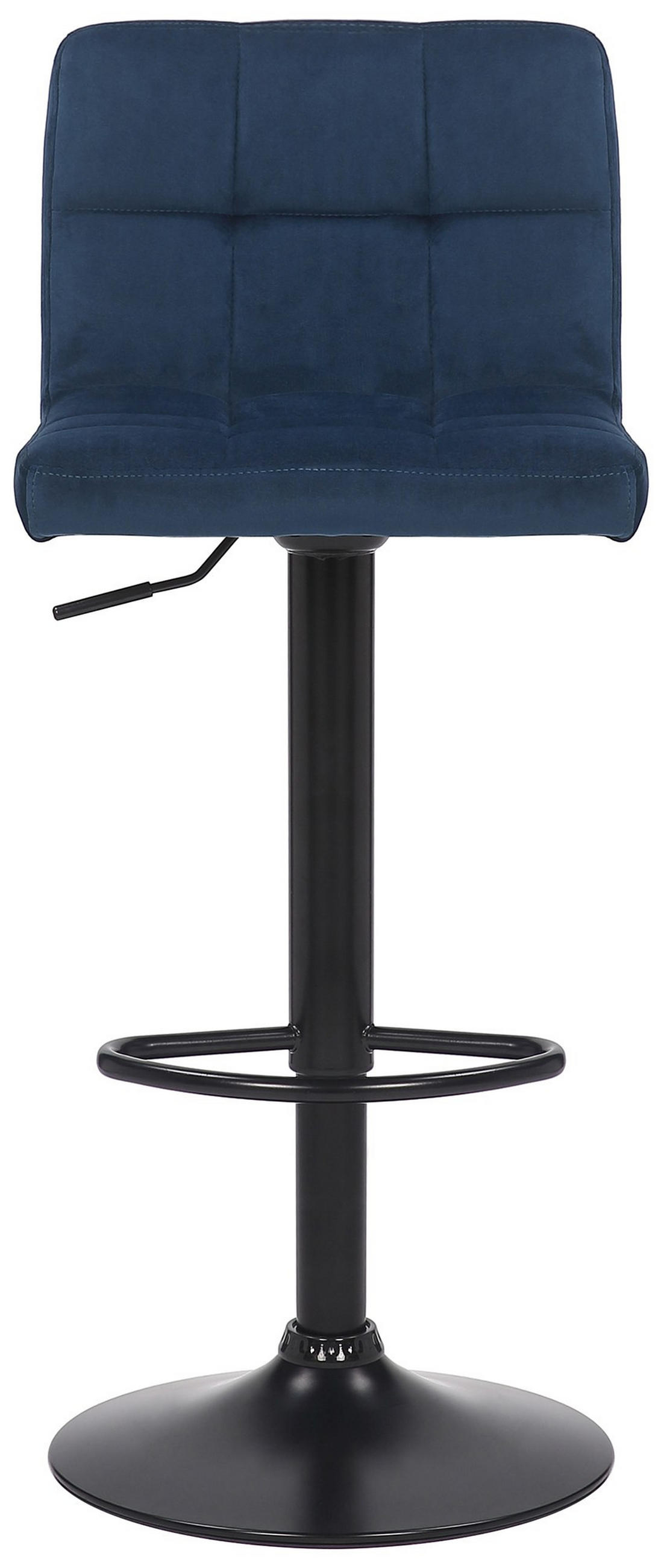 BARHOCKER Rivan Samt Blau - Blau, Textil (40/85/40cm) - DELUKE