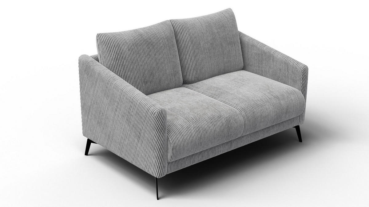 SOFA VILT 2-Sitzer, hellgrau - Hellgrau/Schwarz, Holzwerkstoff/Textil (142/89/94cm) - Courtois Laville