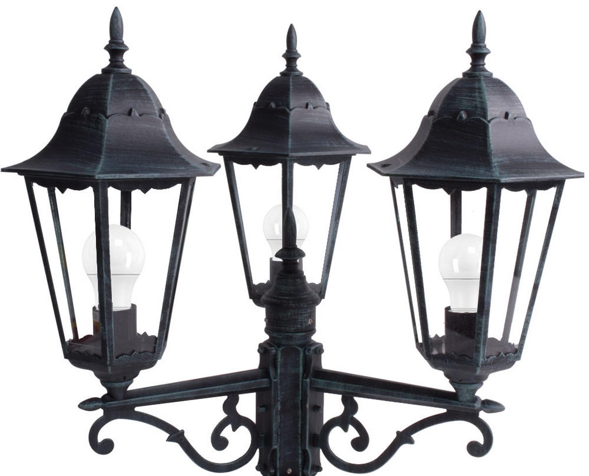 LED STEHLEUCHTE Norderney Schwarz - Schwarz, Glas (58/55/220cm)