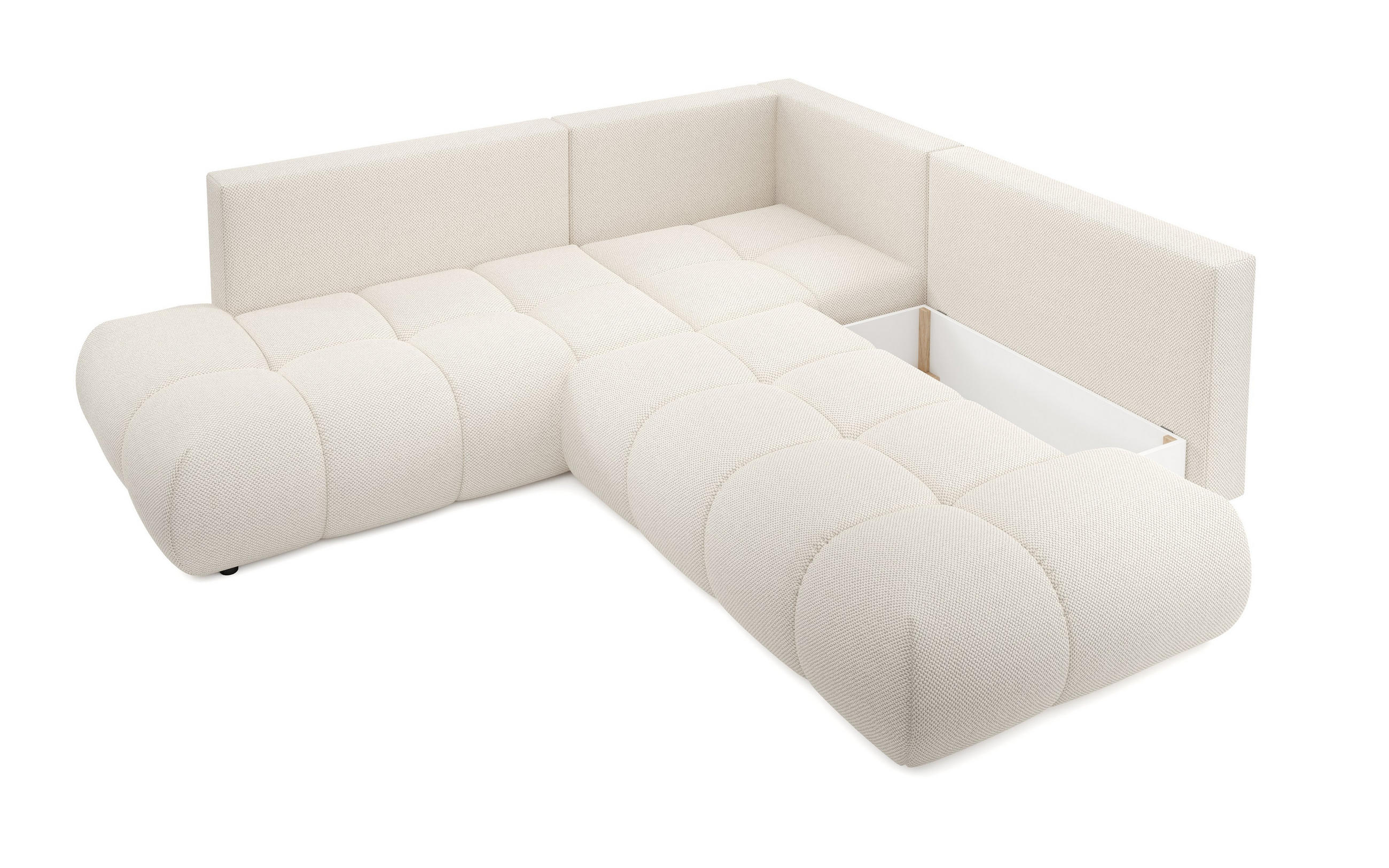 Thumbnail - Masseno Ecksofa, Beige, Holz, 5-Sitzer, L-Form,L-Form, 266.5x266.5 cm, Wohnzimmer, Sofas & Couches, Wohnlandschaften, Ec...