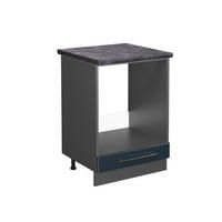 HERDUMBAUSCHRANK Fame-Line Dunkelblau Hochglanz 60 cm, AP Anthrazit - Anthrazit/Dunkelblau, Holzwerkstoff (60/82/60cm) - Vicco