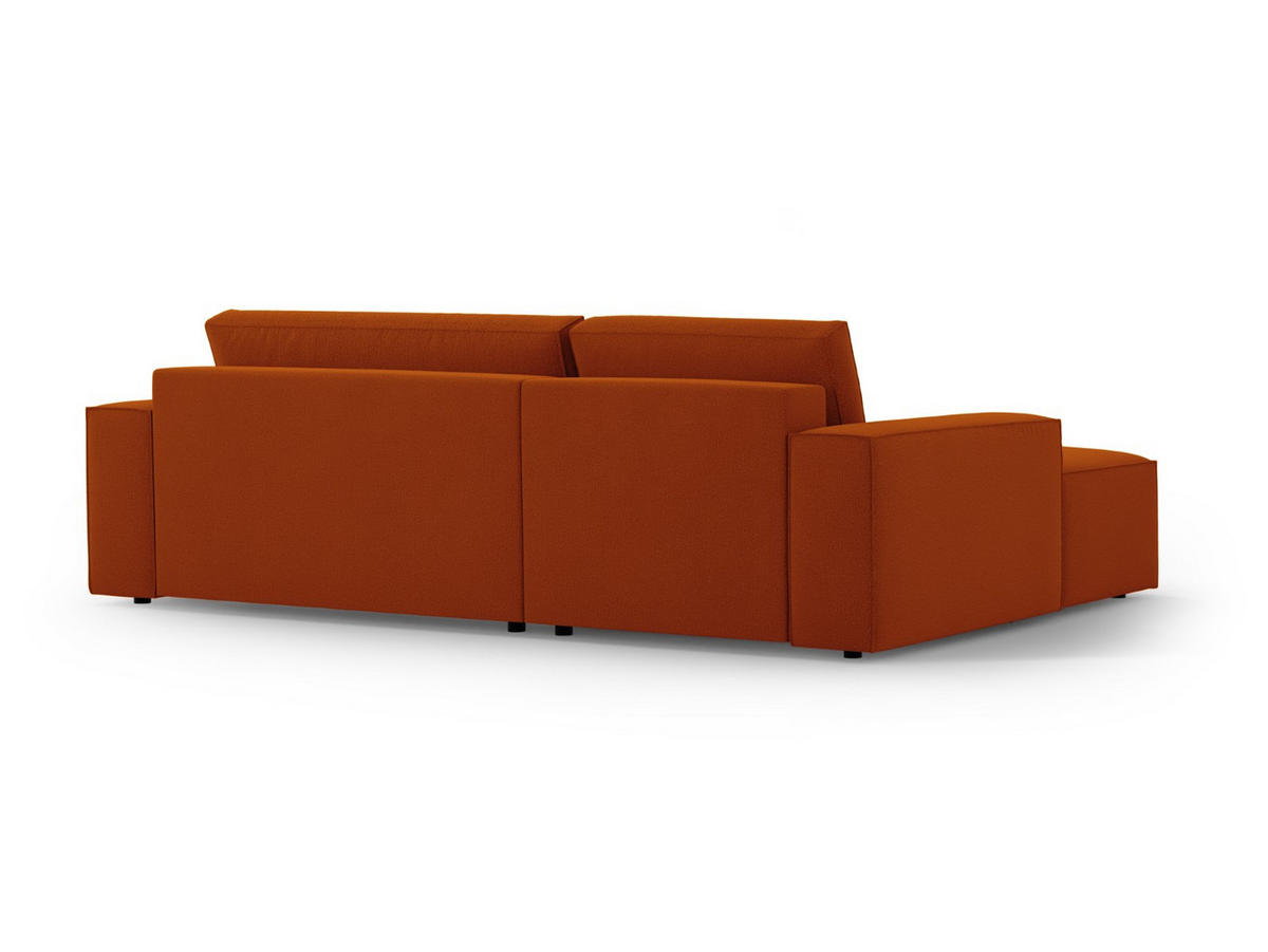 AUSKLAPPBARES-ECKSOFA links mit Container Jodie aus strukturiertem Stoff terrakotta 3 Sitzplätze - Terracotta, Textil (246/151cm) - Micadoni
