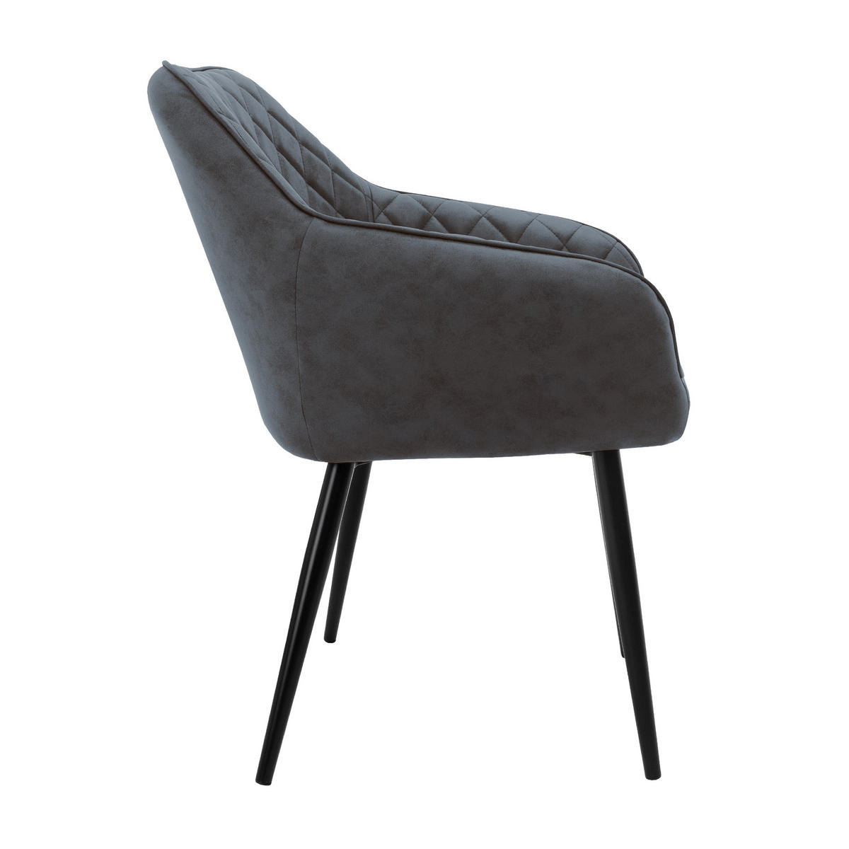 ESSZIMMERSTUHL Samt Anthrazit 2er Set - Anthrazit, Metall (63/80/60cm) - ML-DESIGN
