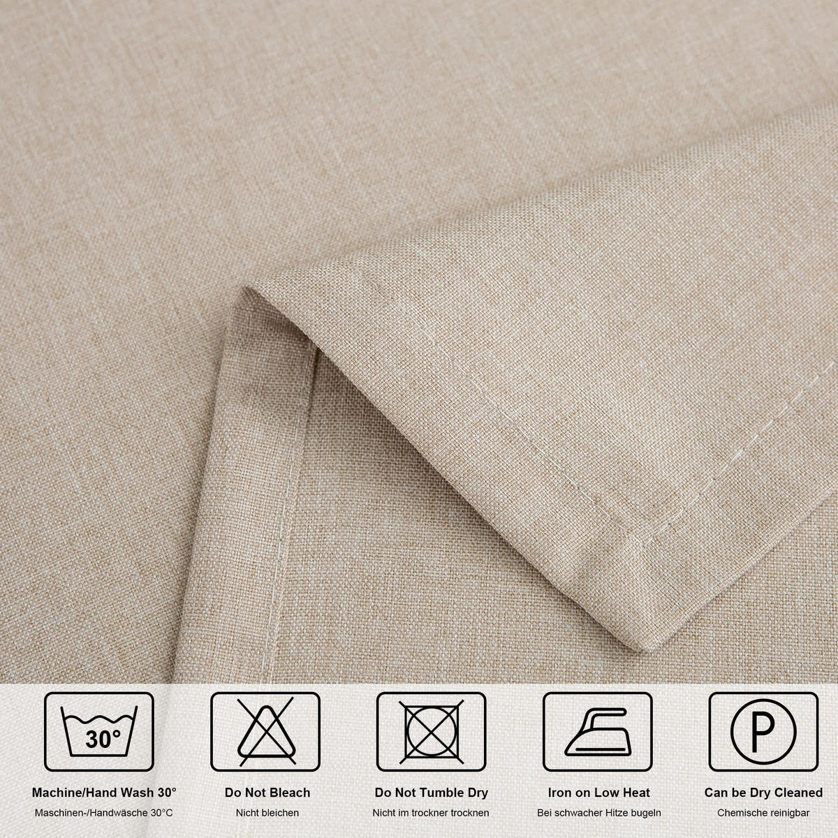 TISCHLÄUFER 40x180 cm Beige in Leinenoptik, Wasserabweisend, Waschbar, Moderne Tischdekoration - Beige, Textil (40/180cm) - SHOPENTRA