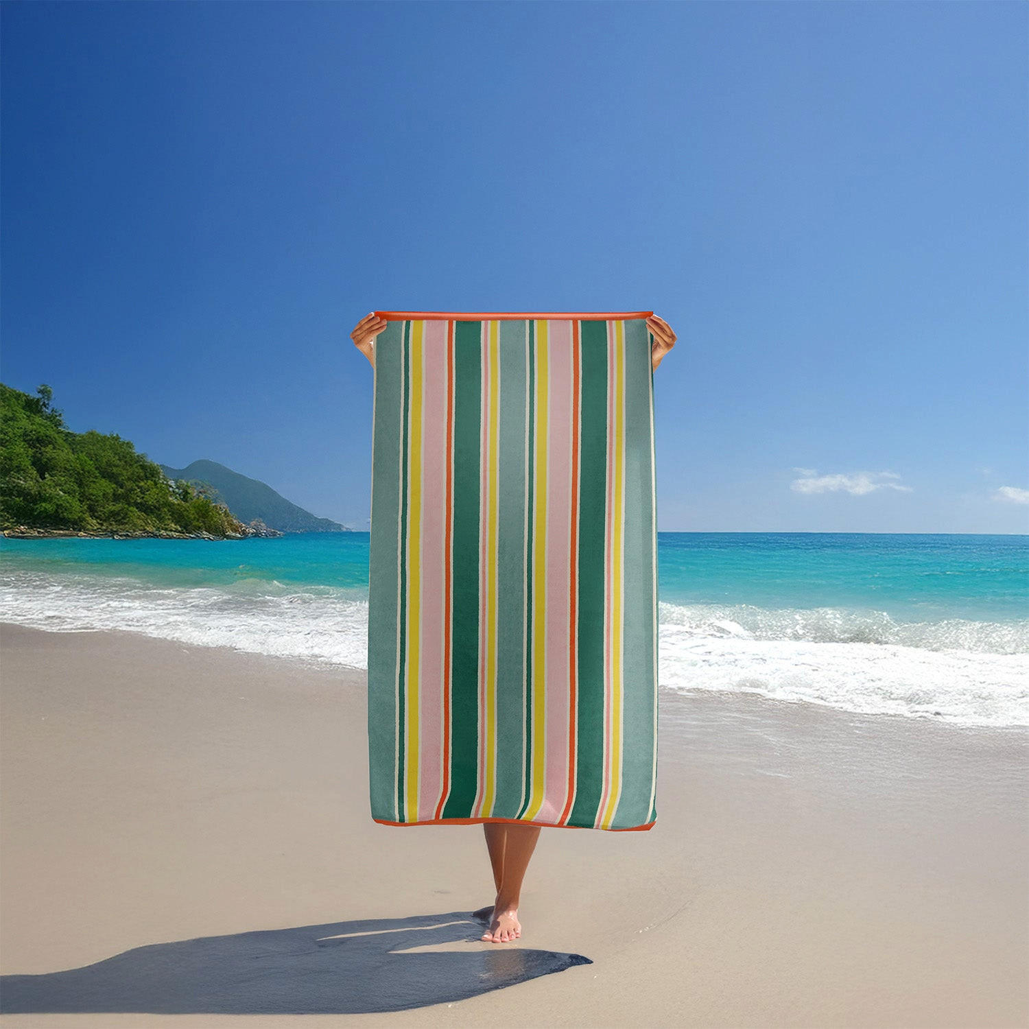 STRANDTUCH Frottee Samt Jacquard Mehrfarbig 100x175 470g/m² - Dalia - Multicolor, Textil (100/175cm) - LE COMPTOIR DE LA PLAGE