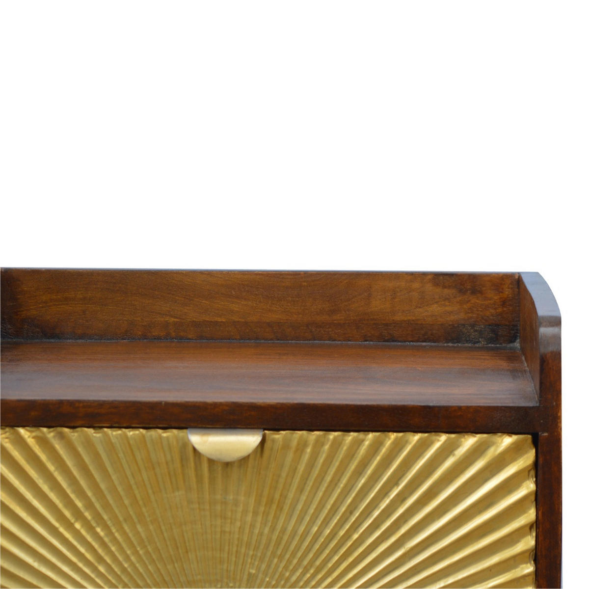 NACHTTISCH aus Massivholz - Messingfarben/Braun, Holz/Metall (45/58/35cm) - Artisan Furniture