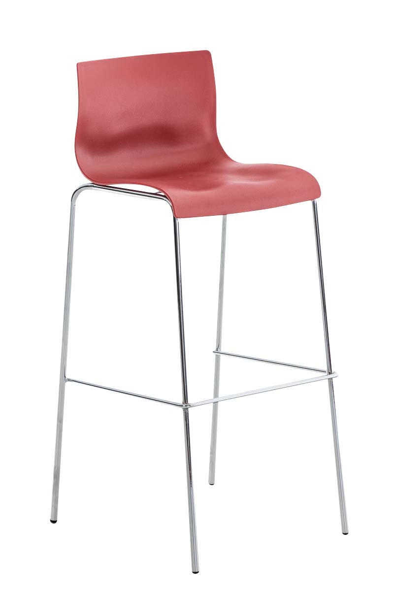 BARHOCKER TOKIO Rot Kunststoff - Rot, Kunststoff/Metall (43/100/48cm) - DELUKE