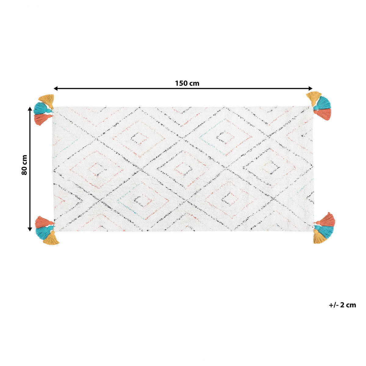 SHAGGY-TEPPICH Kartal 150/80 cm - Weiß, Textil (80/150cm) - Beliani