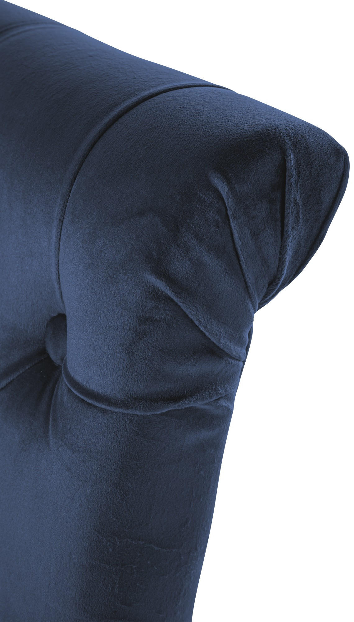 STUHL 2er Set Samt blau - Blau/Walnussfarben, Holz/Textil (45/98/63cm) - CLP