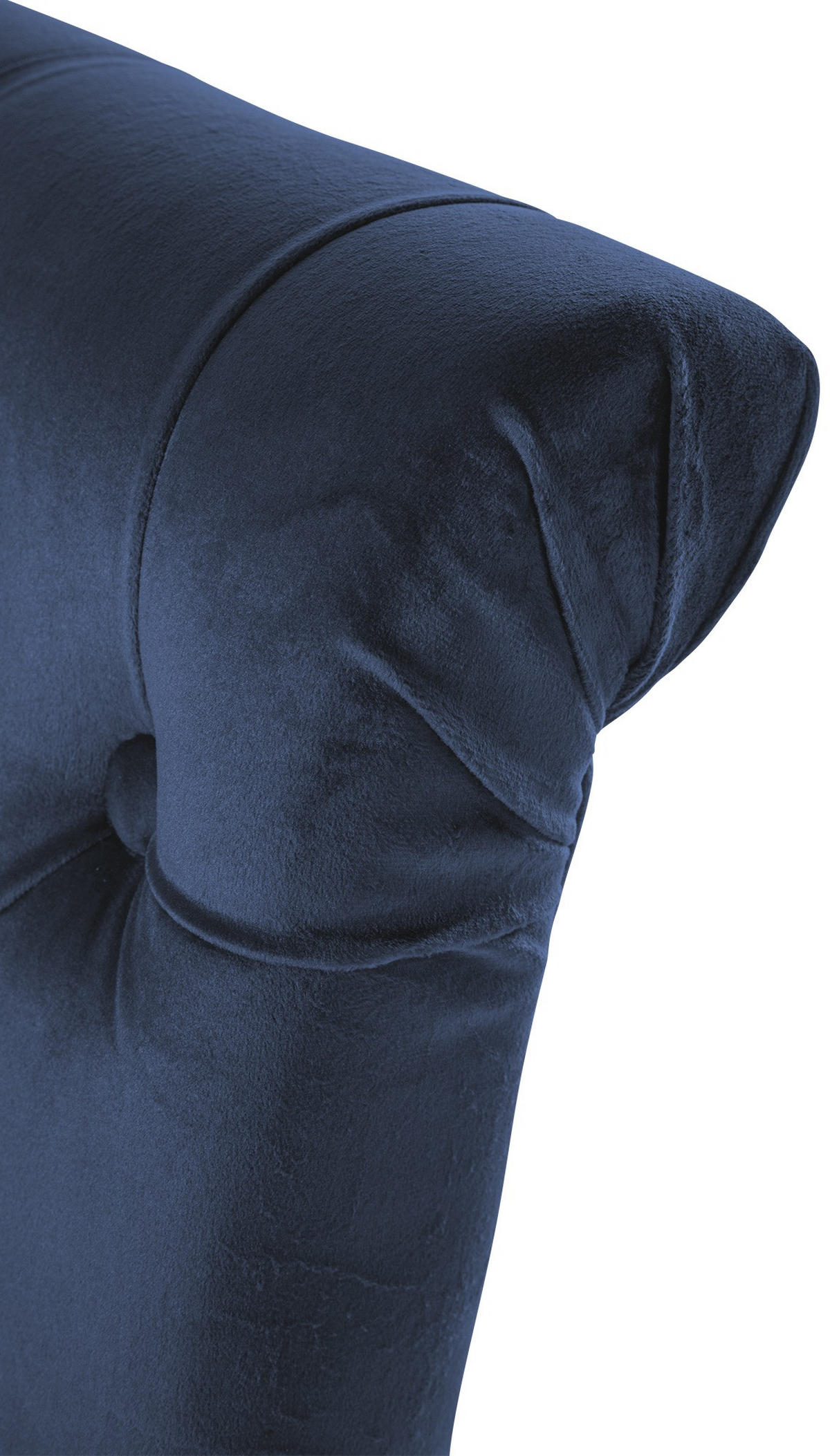 STUHL 2er Set Samt blau - Blau/Walnussfarben, Holz/Textil (45/98/63cm) - CLP