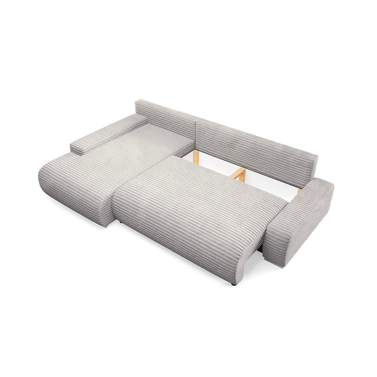 ECKSOFA Ivana 3 Sitzplätze Hellgrau - Hellgrau, Holz (265/172cm) - Petits-meubles