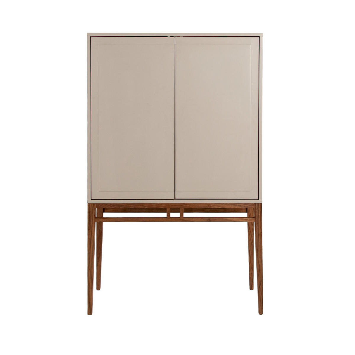 HIGHBOARD Hohe Anrichte in Beige und Nussbaum 90/40/150 cm - Walnussfarben/Grau, Holz (90/150/40cm) - ANGEL CERDA