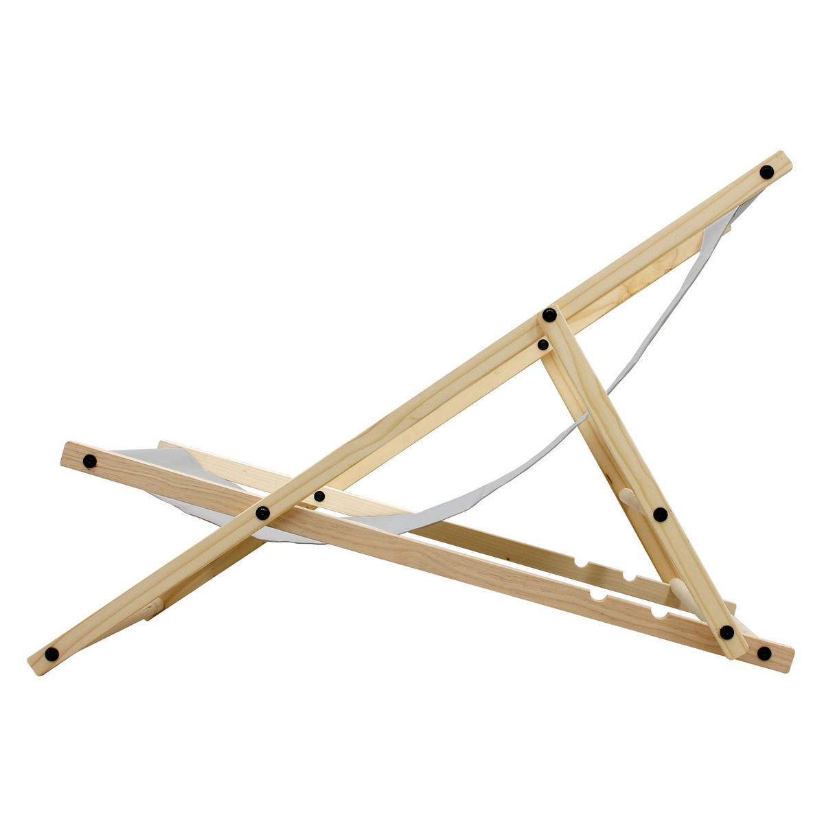 STRANDLIEGE 2er Set - Hellgrau, Holz (52/83/117cm) - ECD-Germany