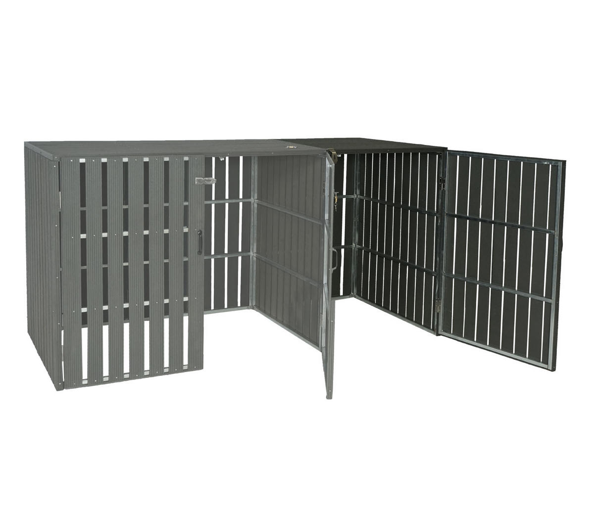 MÜLLTONNENBOX ERWEITERUNG Anthrazit - Anthrazit, Metall (76/115/100cm) - MCW