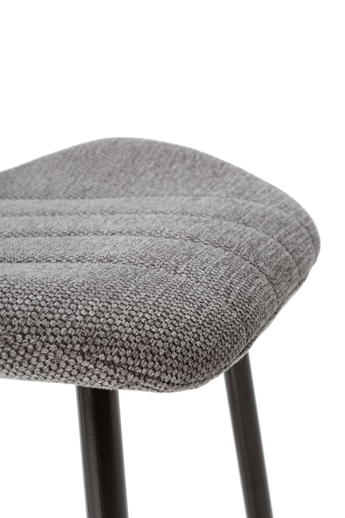 BARHOCKER (Set aus 2) aus Stoff mit schwarzen Metallbeinen - muli 48/51/65 cm - Grau, Textil (51/65/48cm) - Calicosy