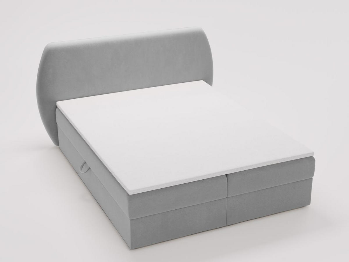 BOXBETT Bogota 140x200 Hellgrau - Hellgrau, Holz/Textil (140/200cm) - Graingold