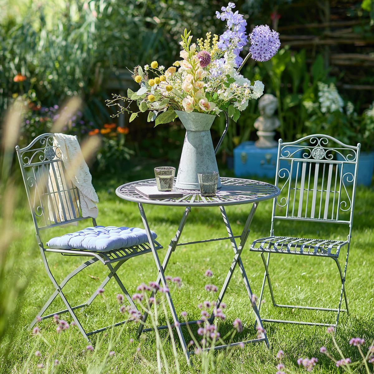 GARTENMÖBEL-SET (3-teilig) Terrace Hill - Grau, Metall - BUTLERS