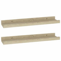 WANDREGALSET 2-teilig 40/9/3 cm aus MDF Sonoma-Eiche Max. Belastbarkeit 5 KG - Sonoma Eiche, Holzwerkstoff (40/3/9cm) - vidaXL