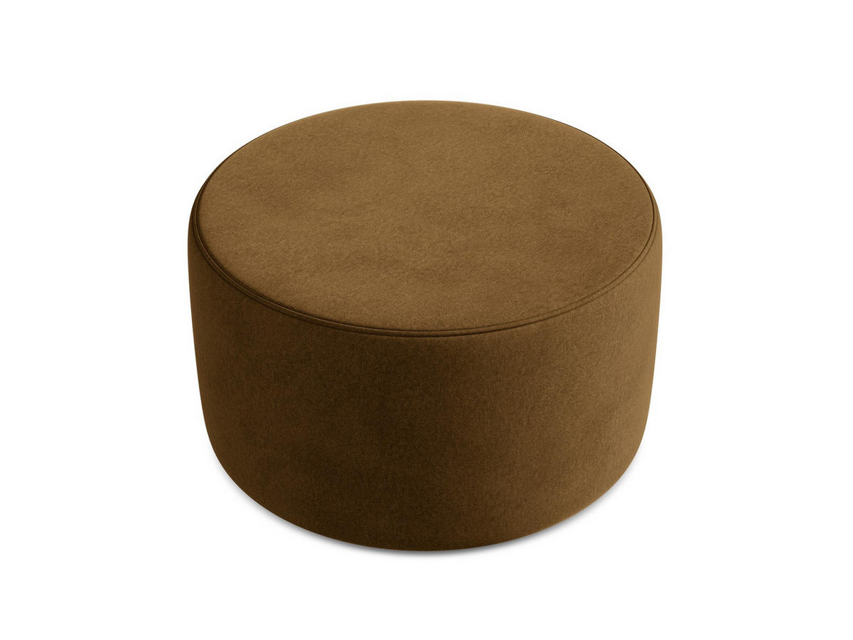 POUF Samt Stoff Gelb - Currygelb/Gelb, Kunststoff/Textil (81/46/81cm) - Makamii