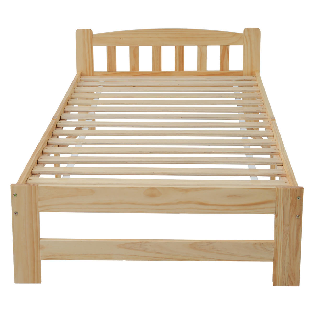 MASSIVHOLZBETT 90/200 cm DE-04162, mit Kopfteil und Lattenrost, in Natur - Naturfarben, Holz (90/200cm) - ComfortXL