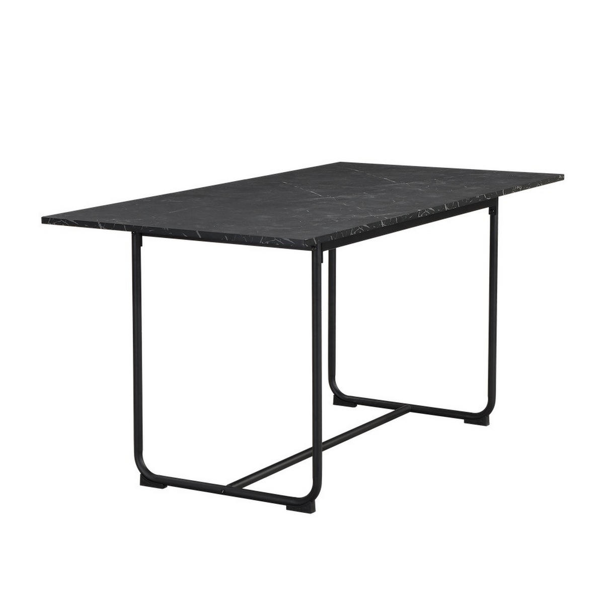 ESSTISCH PIUS 120-160/80/76 cm - Schwarz, Holzwerkstoff/Metall (120/80/76cm) - B&D Home