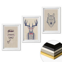 WANDBILDER 3er-Set - 20x30 cm Weißer Rahmen - Stilvolle Tierporträts - Weiß, Kunststoff (20/30cm) - ArtPrintCave