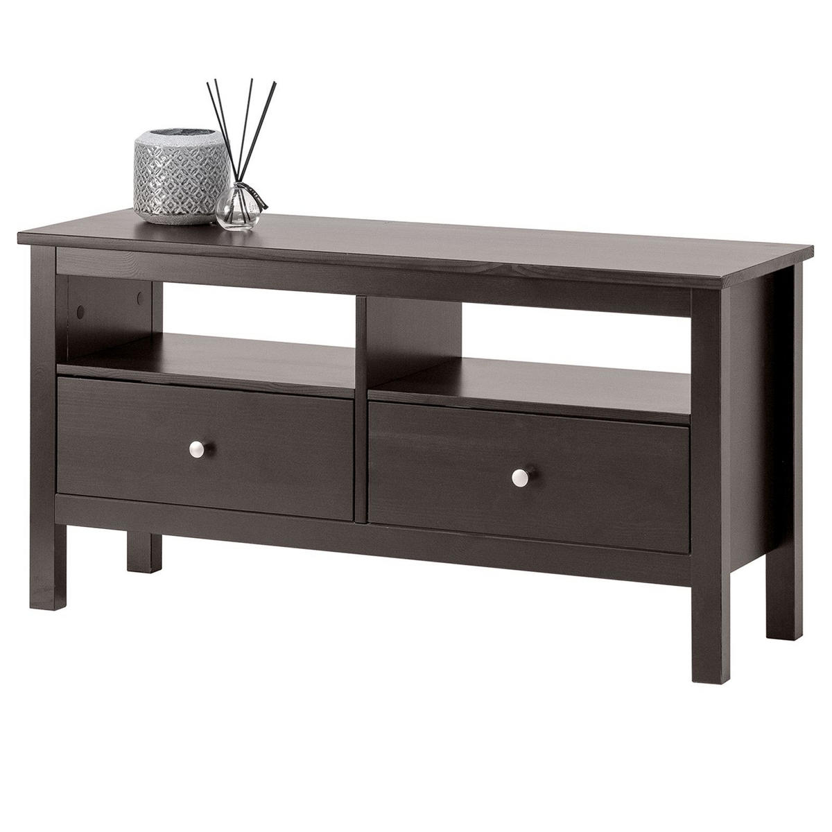 KOMMODE Massivholz 37/110/55 cm - Schwarz, Holz (110/55/37cm) - hagge home