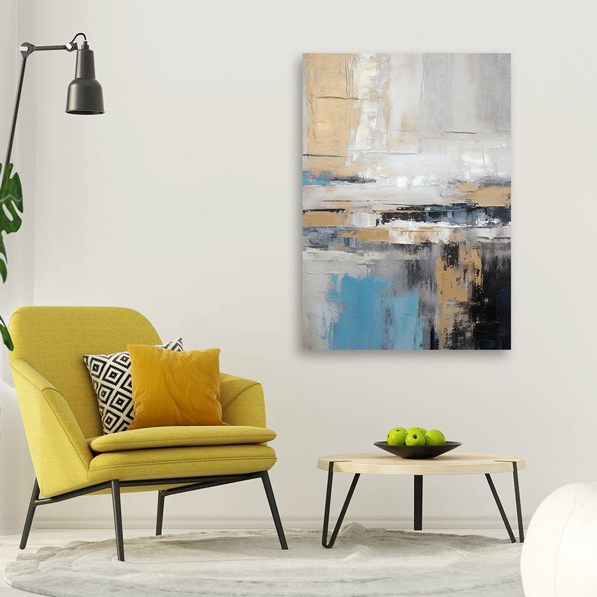 KUNSTDRUCK Gold 60/90 cm - Goldfarben, Textil (60/90cm) - KUNSTLOFT