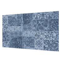 FOTOTAPETE 416x254 cm - Pflanzenornamente - Blau, Textil (416/254cm) - Wallfluent