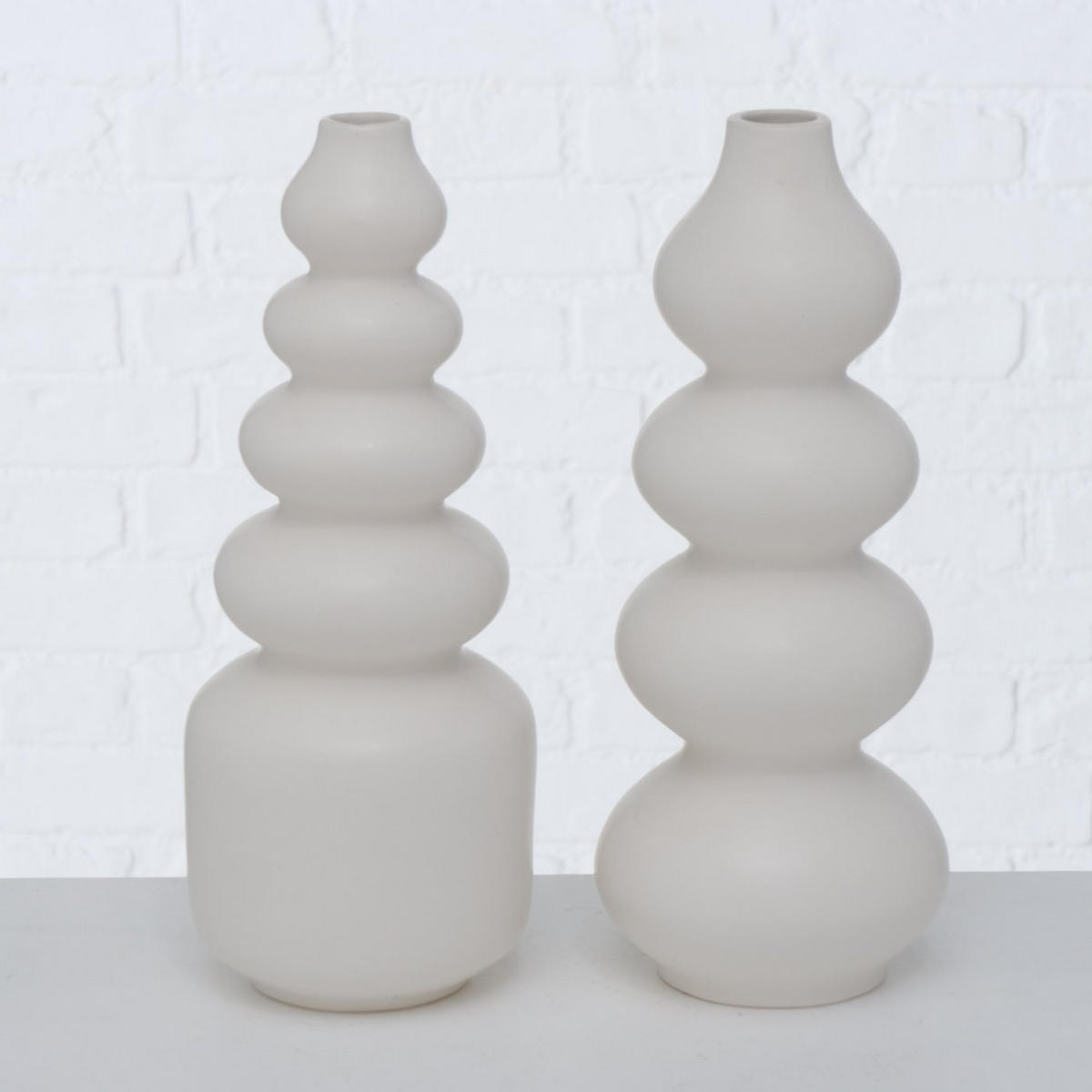 KERAMIKVASE in runder Form Brunila 12/12/30 cm - Weiß, Keramik (30cm) - Boltze Home