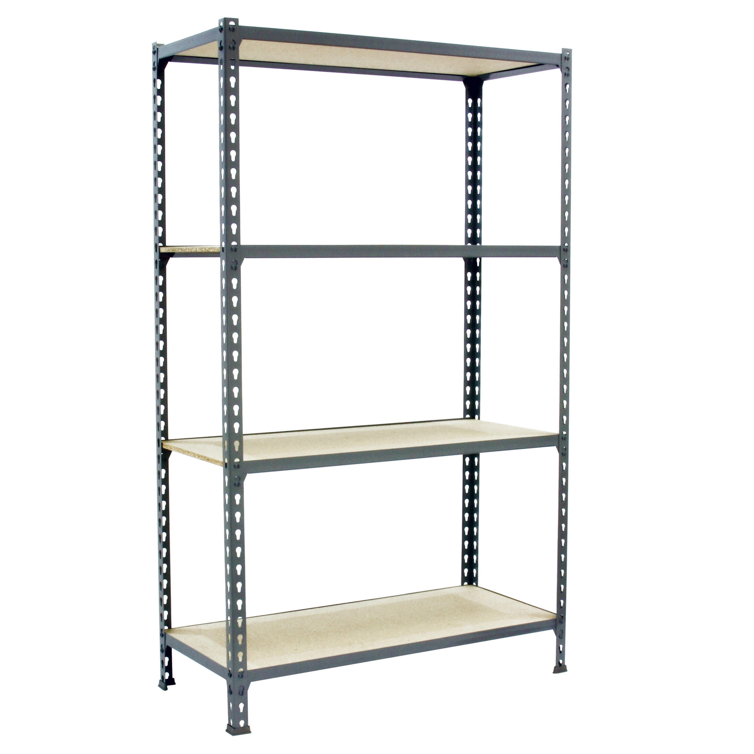 SCHWERLASTREGAL Mid Muli HxBxT 150 x 100 x 30 cm 4 Fachböden Fachlast 150 kg Grau - Grau, Metall (100/150/30cm) - PROREGAL
