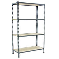 SCHWERLASTREGAL Mid Muli HxBxT 150 x 90 x 40 cm 4 Fachböden Fachlast 150 kg Grau - Grau, Metall (90/150/40cm) - PROREGAL